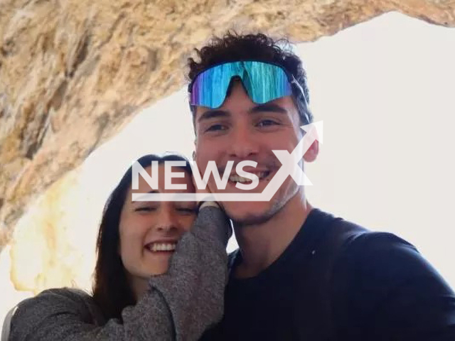 Picture shows Alessia Ghibaudo and boyfriend Luca Brignone, undated. He drowned in Tenerife. Note: Private photo. (Newsflash)