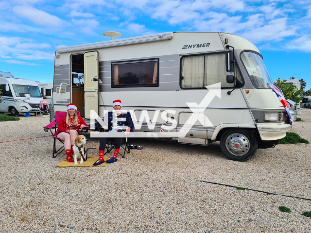 Helen Gosling and Andrew White pose in undated photo. Their camper was stolen in Turin, Italy. Note: Photo provided by Helen Gosling. (Helen Gosling/Newsflash)