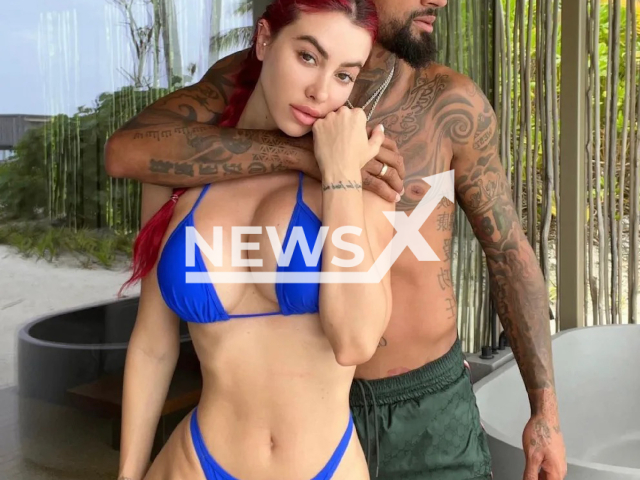 Kevin-Prince Boateng poses with Valentina Fradegrada in undated photo. They reportedly split a year after their wedding. Note: Private photo. (@valentinafradegrada/Newsflash)