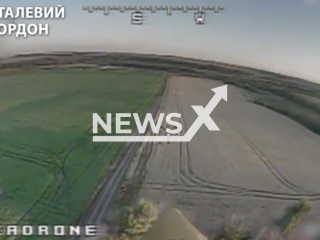 Ukrainian border guards destroy Russian a truck with the help of an FPV drone in Ukraine in undated footage. The footage was released by the State Border Guard Service of Ukraine on Friday, Aug. 18, 2023.
Notes: Photo is screen from a video. (@DPSUk/Newsflash)