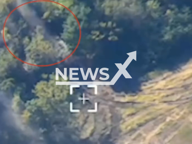 Ukrainian fighters from the 3rd SSO target Russian 2S4 Tyulpan on the frontline in Bakhmut in Ukraine in undated footage. The footage was released by the 3rd separate regiment of the SpP on Monday, Aug. 21, 2023.
Notes: Photo is screen from a video. (@3po1k/Newsflash)