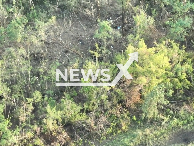 Russian soldiers run in panic after being hit by the Ukrainian artillery in Ukraine in undated footage. The footage was released by the 36th separate marine brigade on Sunday, Aug. 20, 2023.
Notes: Photo is screen from a video. (@36obmp/Newsflash)