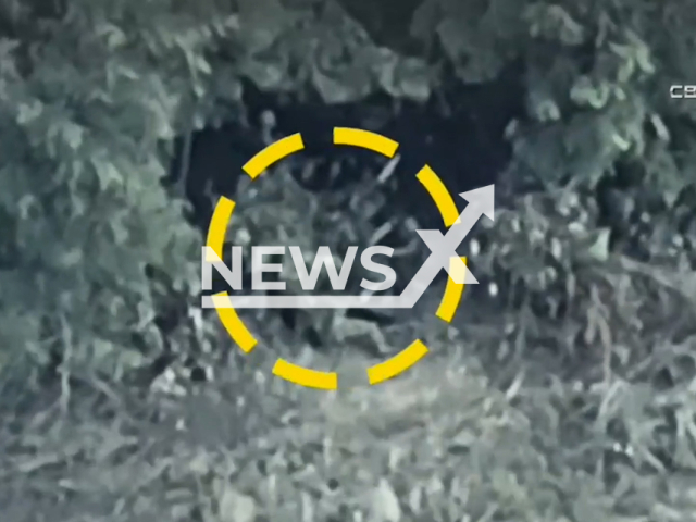 Picture shows a camouflaged Russian anti-aircraft installation in Ukraine in undated footage. The footage was released by the Svoboda Battalion on Monday, Aug. 21, 2023.
Notes: Photo is screen from a video. (@Svoboda.Army.ua/Newsflash)