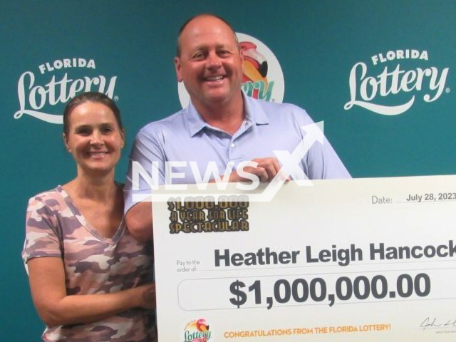 Picture shows Heather Hancock of Parrish, Florida, undated. She claimed a $1 million prize from scratch off game. Note: Lottery photo. (Florida Lottery/Newsflash)