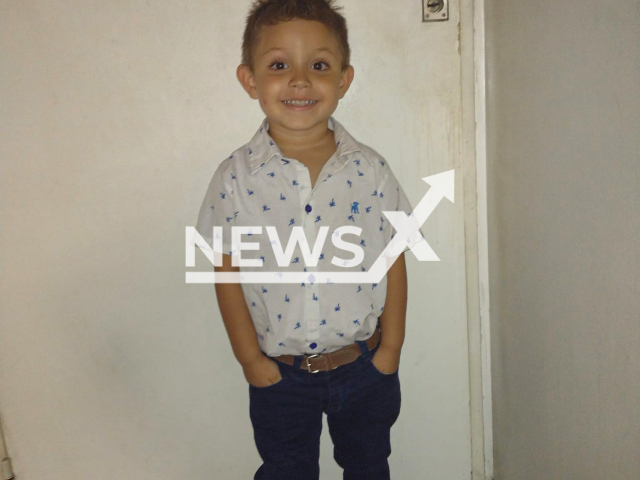 Andy Calderon, 3, (pictured) who overcame a liver transplant and lymphoproliferative cancer, finally returned to his hometown Rio Gallegos, Argentina as a healthy boy. Note: Private picture (@ismael.calderon.121/Newsflash)