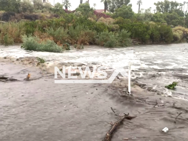 Palm Springs city manager declares local emergency due to impacts of Hurricane Hilary on the 20th of August 2023. Note: This picture is a screenshot from the video. (Palm Springs Fire Department/Clipzilla)