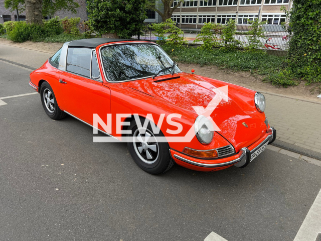 Image shows the 1968 Porsche 911 Targa, undated photo. It was stolen from the owner in the town of Haan, North Rhine-Westphalia State, Germany, on Feb. 1, 2023. Note: Licensed content. (Mettmann Police/Newsflash)