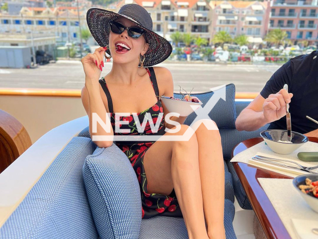 Victoria Swarovski, 30, poses in undated photo. She celebrated her birthday with her boyfriend Mark Mateschitz, 31, on a luxury yacht in Zakynthos, Greece. Note: Private photo. (@victoriaswarovski/Newsflash)