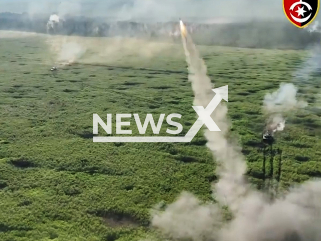 Ukrainian fighters fire rockets at Russian military positions while advancing in Bakhmut's direction in Ukraine in undated footage. The footage was released by the 30th separate mechanized brigade on Thursday, Aug. 24, 2023.
Notes: Photo is screen from a video. (@30brigade/Newsflash)