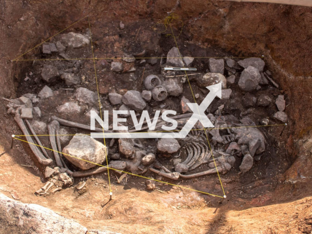 Picture shows the remains of a priest  that lived 3 thousand years ago in Cajamarca, Peru, undated. The remains   found in  a funerary context,  correspond  to the first priestly leaders of the temples of the region.
Note: Licensed photo. (Ministerio de Cultura/Newsflash)