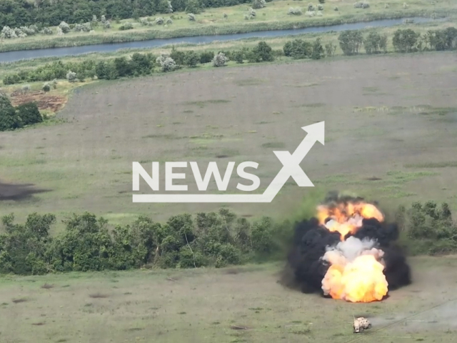 Ukrainian marine engineers clear the mine barriers on the frontlines in Ukraine in undated footage. The footage was released by the 36th separate marine brigade on Sunday, Aug. 27, 2023.
Notes: Photo is screen from a video. (@36obmp/Newsflash)