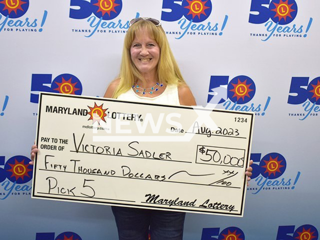 Victoria Sadler of Nottingham, MD, poses in undated photo. She claimed one prize at Lottery headquarters only to score $50,000 later that day playing Pick 5. Note: Lottery photo. (Maryland Lottery/Newsflash)