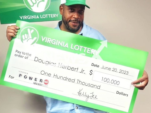 Douglas Herbert from the city of Richmond, Virginia State, USA, poses in undated photo. He won USD 100,000 (GBP 79,219) on the lottery on Wednesday, June 14, 2023. Note: Licensed content. (Virginia Lottery/Newsflash)