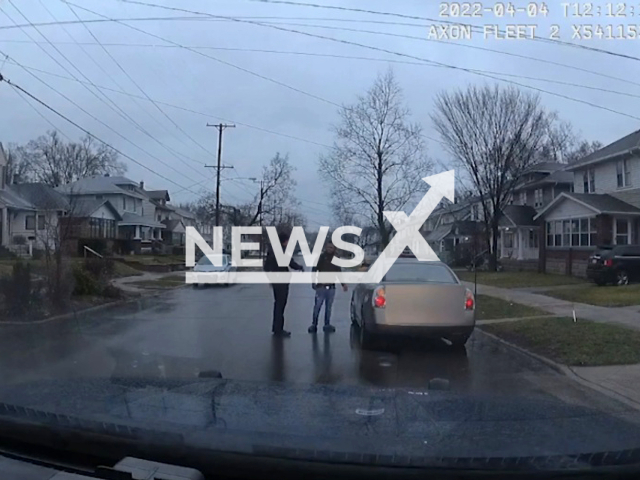 A police officer fatally shot the suspect Patrick Lyoya in Grand Rapids, Michigan, USA. Note: Picture is a screenshot from a video (Grand Rapids Police Department/Newsflash)