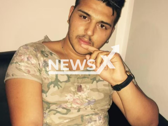 One of the victims Kevin Lagana, 22, poses in undated photo. Five workers were run over and by a train traveling at 160 kilometers per hour in the Brandizzo, Italy, on Wednesday, Aug. 30, 2023. 
Note: Private photo (Newsflash)