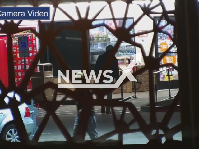 The moments before the police officer shoot the suspect in Mesa, Arizona, USA. Note: Picture is a screenshot from a video (The Mesa Police Department/Newsflash)