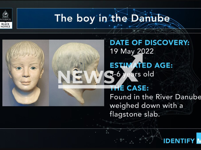 Image shows the black notice by Interpol. undated photo. German police and Interpol are seeking the public's help to identify the mysterious boy that was found in the Danube, in Bavaria, Germany, on May 19, 2022. Note: Licensed content. (Interpol/Newsflash)