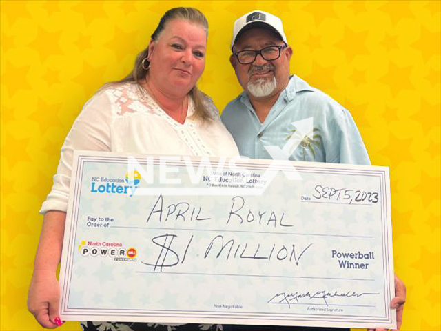 April Royal from the city of Fayetteville, North Carolina State, USA, poses in undated photo. She won USD 1 million (GBP 800,130) on the lottery. Note: Licensed content. (North Carolina Education Lottery/Newsflash)