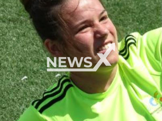 Naomi Mendoza Peralta poses in undated photo. She was the goalkeeper of the Seleccion Canaria Sub-17 Femenina, died   after several weeks battling a sudden illness, in Spain,  on Tuesday, Sept. 5, 2023.
 Note: Private photo. (@FFLasPalmas/Newsflash)