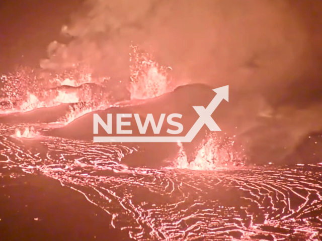 Kilauea Volcano erupts after a two-month pause in Hawaii on the 10th of September 2023. This picture is a screenshot from the video. (USGS/Clipzilla)