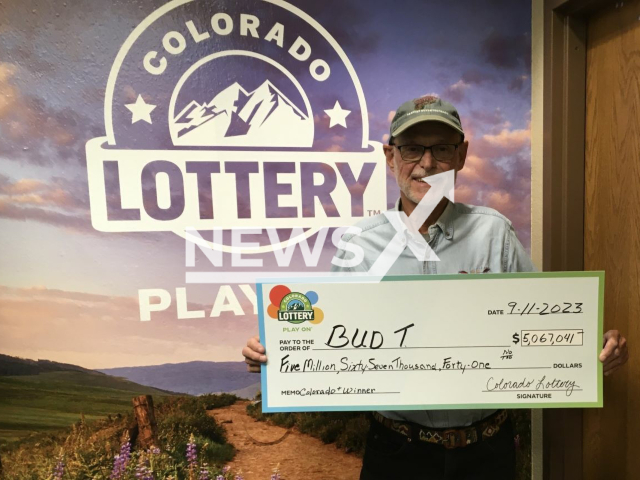 Photo shows Waldemar 'Bud' T. of Montrose, Colorado, undated. The man bought flowers for his wife after winning $5million lottery jackpot on Wednesday, September 06, 2023. Note: Licensed photo(Colorado Lottery/Newsflash).