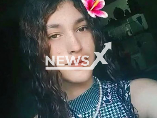 Victoria Aragao, 14, poses in  updated photo. She disappeared and was found dead in the district of Galante, Brazil, her two teenaged cousins are the suspects. 
Note: Private photo (Newsflash)