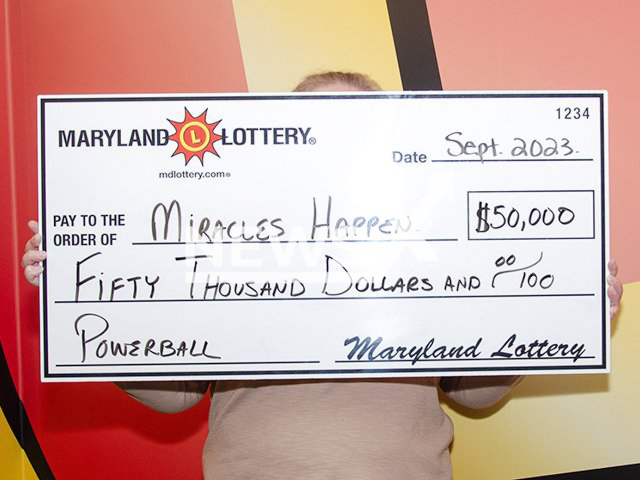 Image shows the lucky 59-year-old winner from the town of Bel Air, Maryland State, USA, undated photo. She won USD 50,000 (GBP 40,384) on the lottery in September 2023. Note: Licensed content. (Maryland Lottery/Newsflash)