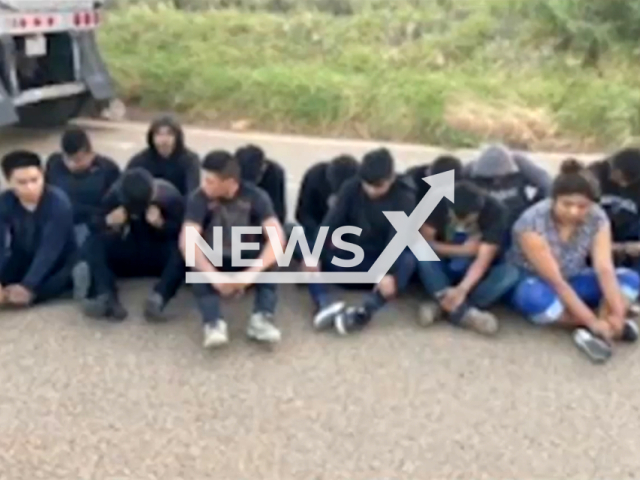 The Texas Department of Public Safety (DPS) discovered 17 illegal immigrants concealed inside a trailer after a traffic stop in Webb County, Texas, United States on 6 September 2023. Note: This picture is a screenshot from the video. (Texas Department of Public Safety/Clipzilla)