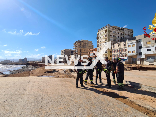 Italian firefighters launched a rescue mission in the flood-hit Libyan city of Derna on the 14th of September. Note: Licensed photo. (@vigilidelfuoco/Clipzilla)