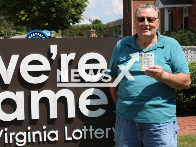 Photo shows  William Malashevich, undated. The retired Marine from Wytheville, Virginia, won $150k in Powerball drawing.
Note: Licensed photo(Virginia Lottery/Newsflash).