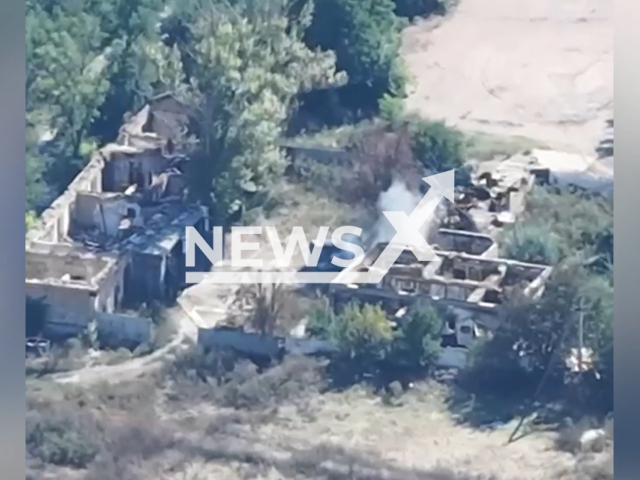 Ukrainian drone operators destroy Russian occupiers' equipment in a residential area of Ukraine in undated footage. The footage was released by the 109th Separate Territorial Defense Brigade of Donetsk region on Tuesday, Sep. 26, 2023.Note: Picture is screenshot from a video. (@109obrtro/Newsflash)