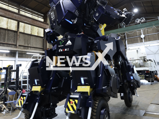 Photo shows The Archax, Tsubame Industry's debut robot, undated. The Archax, a four-legged mecha with a fully enclosed cockpit, is reportedly officially on sale. Note: Licensed photo (Tsubame Industry/Newsflash)