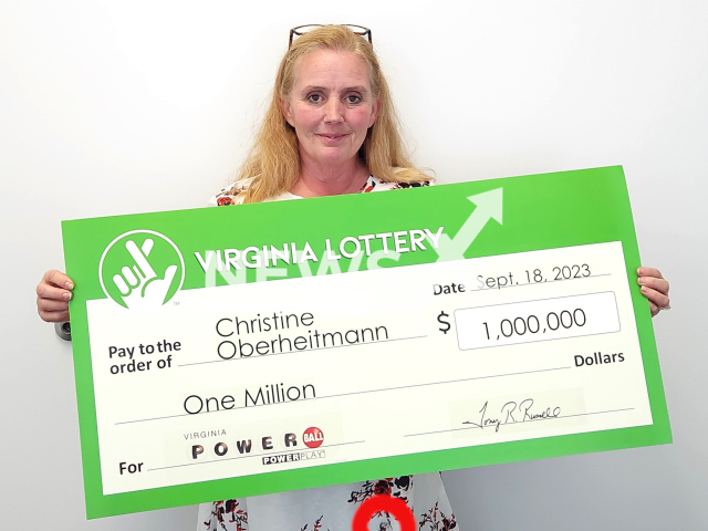 Photo shows the winner Christine Oberheitmann, undated. The woman won $1 Million on Powerball jackpot in Cape Charles, Virginia.
Note: Licensed photo(Virginia Lottery/Newsflash).