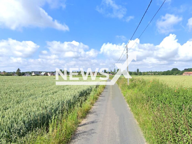 Picture shows fields near Ath,  Belgium, undated. A 77-year-old woman was hit by a harvester  harvesting corn returning to her car parked near a corn field, on Wednesday, Sept. 27, 2023.  Note: Picture is a screenshot from Google Maps (Google Maps/Newsflash)