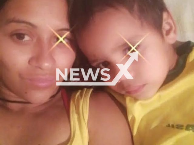 Photo shows Lineia Oliveira Silva, with her son, Luan, undated. Luan died after a metro train hit him in Brazil, Dec. 23, 2018. Note: Picture is private (Newsflash)