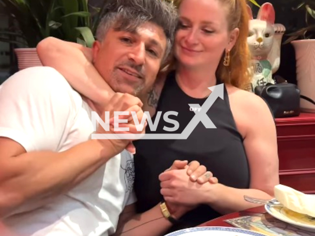 Photo shows Kursat Yildirim, 42, known as Chico, and his girlfriend Candice N., 36, undated. They both won 22.5 million euros each. Note: Photo is a screenshot from a video. (Newsflash)