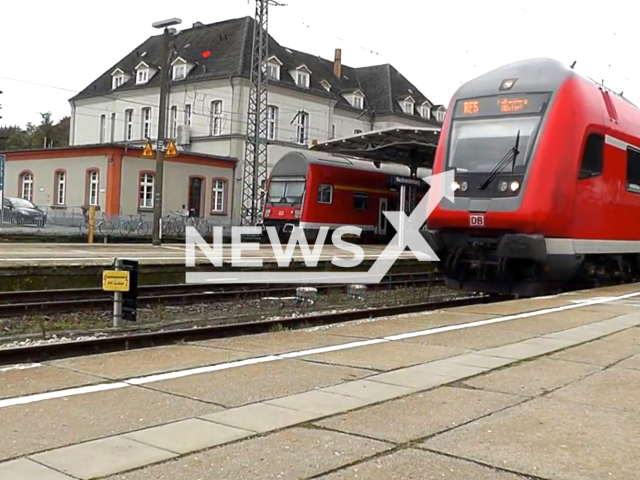 Photo shows illustrative image of Neubrandenburg train station in Germany, undated. Two children aged 10 and 14 wanted to rob a kiosk there with toy-guns on Thursday, October 05, 2023.
Note: Photo is a screenshot from a video(Newsflash).