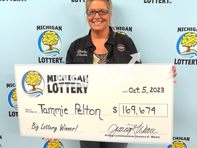 Tammie Pelton, 52, poses in undated photo. She won $169,674 Fantasy 5 Jackpot from the Michigan Lottery. Note: Lottery image. (Michigan Lottery/Newsflash)