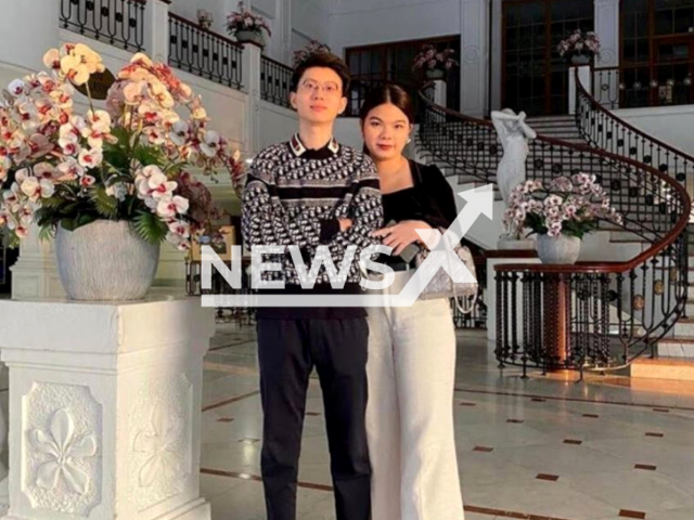 Pansuk Siriwipa, 28, and  her husband Pi Jiapeng, 28, pose in undated photo. They were involved in a luxury goods scam taking money for SGD 32 million worth (GBP 19,174,880) of undelivered items.  Note: Private photo. (Newsflash)