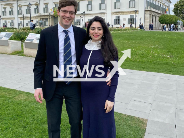 Photo shows Duchess Hande of Mecklenburg, with her husband, the Duke Georg Alexander of Mecklenburg, undated. They married in June 2022. Note: Picture is private (@handemecklenburg/Newsflash)