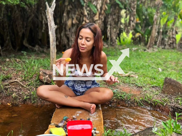 Picture shows Anitta  on retreat in search of self-knowledge in the south of   Minas Gerais, Brazil, undated. Anitta did a retreat with shaman Max Tovar, on a farm in a  rural area without a cell phone or internet connection for a week. Note: Private photo (@anitta/Newsflash)