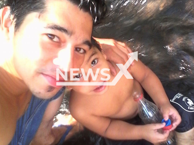 Victims Rosendo Jose Campos, 30, and Alexander Jose Campos, 8, pose in undated photo. Yesica Anahi Lishnivez,  was sentenced  to life imprisonment  for setting fire to her boyfriend's house and killing him and his  son, in Misiones, Argentina. Note: Private photo. (Newsflash)