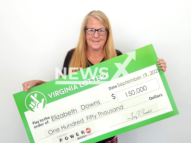 Elizabeth Downs poses in undated photo. She won $150,000 in Tabb, Virginia. Note: Lottery photo. (VA Lottery/Newsflash)