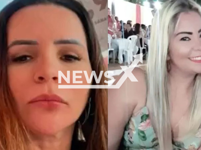 Picture shows Maria Ediane da Mota Oliveira (left) and Rafaela Vasconcelos de Maria, 34, (right) undated. Maria Ediane da Mota Oliveira killed Rafaela Vasconcelos de Maria, 34, and her mother, Maria Socorro de Vasconcelos, 78,  in Morrinhos, Brazil, on Sept. 25, 2023.  Note: Private photo. (Newsflash)