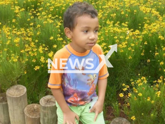 Matheus Marques da Silva, 5, poses in undated photo.  He was hospitalized in serious condition and later died after he fell from an apartment window while playing with his brother, in Aparecida de Goiania, Brazil, on  Friday, Oct. 13, 2023. Note: Private photo. (Newsflash)