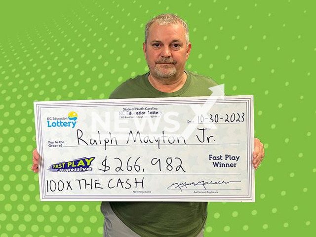 Photo shows Ralph Mayton Jr., undated. He won a USD 266,982 Fast Play jackpot in Graham, North Carolina, USA. Note: Photo is from the North Carolina Education Lottery (North Carolina Education Lottery/Newsflash)