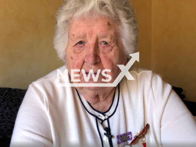 Ukrainian holocaust survivor Anastasia Gulej, aged 96, who was placed in the Auschwitz concentration camp in Poland alongside German-Dutch diarist Anne Frank. Note: This photo is a screenshot from a video. (Newsflash)