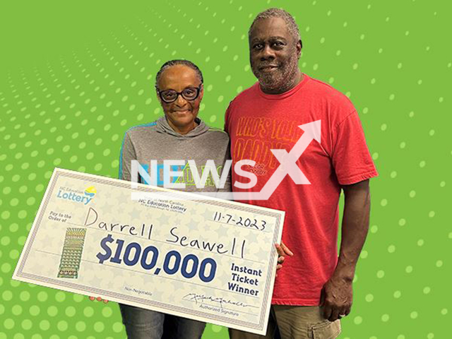 Photo shows Darrell Seawell, undated. The Knightdale resident won  $100,000 prize.
Note: Licensed photo(NC Education Lottery/Newsflash).