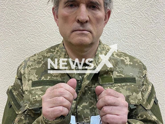 Viktor Medvedchuk while being detained by security forces in Ukraine, in April 2022.
Note: Government photo(@securityservice_ukraine/Newsflash).