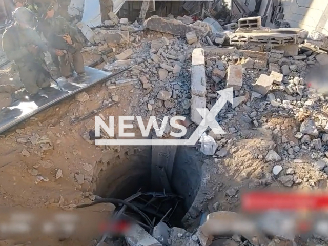 Israel shows footage of a tunnel dug by Palestinian operatives under the biggest hospital in the Gaza Strip on Sunday. Nov. 19, 2023. The Israel Defense Forces (IDF) have consistently claimed that Hamas militants have been using the al-Shifa hospital, the largest medical facility in Gaza City, as a base of operations since the start of the conflict.
Note: This picture is a screenshot from the video. (@IDF/Newsflash)